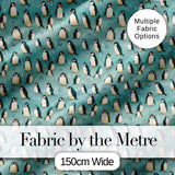 Cute Penguin Birds Arctic Nature Seamless Pattern Digital Print Fabric by the Metre UK Sewing Quilting Textile