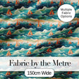 Orange Sailboats Ocean Waves Seamless Pattern Digital Print Fabric by the Metre UK Sewing Quilting Textile