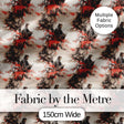 Samurai Warrior Red Blossom Tree Seamless Pattern Digital Print Fabric by the Metre UK Sewing Quilting Textile