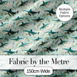 Cute Sharks Ocean Seaweed Seamless Pattern Digital Print Fabric by the Metre UK Sewing Quilting Textile