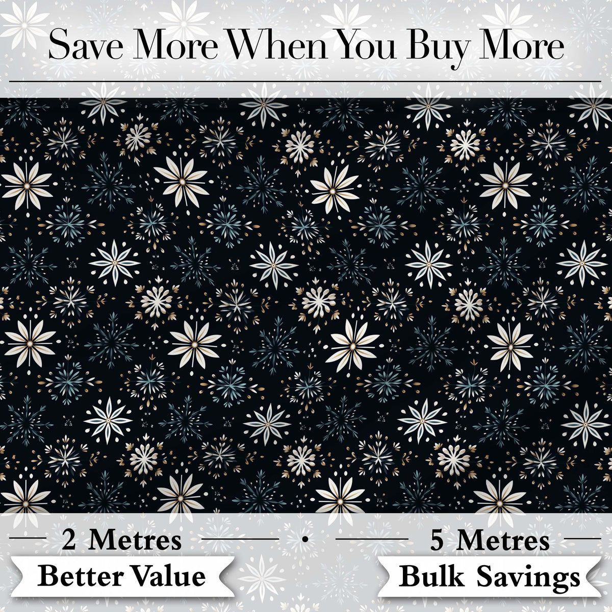Elegant White Floral Starburst Seamless Pattern Digital Print Fabric by the Metre UK Sewing Quilting Textile