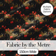 Black Swan Red Flowers Nature Seamless Pattern Digital Print Fabric by the Metre UK Sewing Quilting Textile