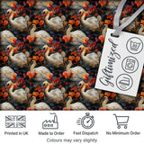 Elegant White Swan with Red Floral Garden Seamless Pattern Digital Print Fabric by the Metre UK Sewing Quilting Textile