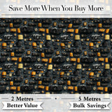 Classic Camera and Film Accessories Dark Seamless Pattern Digital Print Fabric by the Metre UK Sewing Quilting Textile