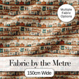 Vintage Kitchen Shelves Utensils Appliances Seamless Pattern Digital Print Fabric by the Metre UK Sewing Quilting Textile