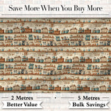 Vintage Kitchen Shelves Utensils Appliances Seamless Pattern Digital Print Fabric by the Metre UK Sewing Quilting Textile