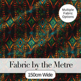 African Tribal Geometric Pattern Bold Colors Seamless Pattern Digital Print Fabric by the Metre UK Sewing Quilting Textile