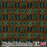 African Tribal Geometric Pattern Bold Colors Seamless Pattern Digital Print Fabric by the Metre UK Sewing Quilting Textile