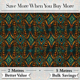African Tribal Geometric Pattern Bold Colors Seamless Pattern Digital Print Fabric by the Metre UK Sewing Quilting Textile