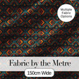 African Tribal Geometric Diamond Pattern Seamless Pattern Digital Print Fabric by the Metre UK Sewing Quilting Textile