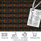 African Tribal Geometric Diamond Pattern Seamless Pattern Digital Print Fabric by the Metre UK Sewing Quilting Textile