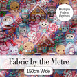 Cute Kawaii Christmas Gingerbread Festive Treats Seamless Pattern Digital Print Fabric by the Metre UK Sewing Quilting Textile