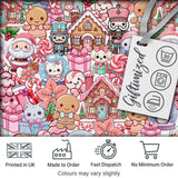 Cute Kawaii Christmas Gingerbread Candy Characters Soft White Seamless Pattern Digital Print Fabric by the Metre UK Sewing Quilting Textile