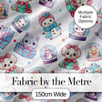 Cute Kawaii Christmas Pets Snow Globe Gifts Light Grey Background Seamless Pattern Digital Print Fabric by the Metre UK Textile