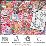 Cute Christmas Gingerbread Candy Soft Pink Background Seamless Pattern Digital Print Fabric by the Metre UK Sewing Quilting Textile