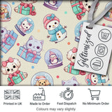 Cute Cute Kittens Puppies Snow Globes Cream Background Seamless Pattern Digital Print Fabric by the Metre UK Sewing Quilting Textile