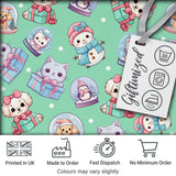 Cute Cute Kittens Puppies Snow Globes Mint Background Seamless Pattern Digital Print Fabric by the Metre UK Sewing Quilting Textile