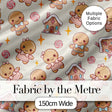 Cute Gingerbread Cookies Candy House Sweets Cream Background Seamless Pattern Digital Print Fabric by the Metre UK Sewing Quilting Textile