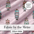 Nutcracker Soldiers Pastel Christmas  Seamless Pattern Pink Background Digital Print Fabric by the Metre UK Sewing Quilting Textile