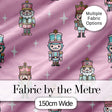 Nutcracker Soldiers Pastel Christmas  Seamless Pattern Rose Background Digital Print Fabric by the Metre UK Sewing Quilting Textile