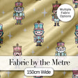 Pastel Nutcracker Soldiers Christmas  Seamless Pattern Gold Background Digital Print Fabric by the Metre UK Sewing Quilting Textile