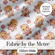Cute Gingerbread Couple Candy Swirl Sweets Christmas Seamless Pattern Digital Print Fabric by the Metre UK Sewing Quilting Textile