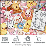 Cute Easter Bunny Chick Basket Egg Sweet Kawaii Seamless Pattern Digital Print Fabric by the Metre UK Sewing Quilting Textile