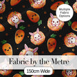 Cute Carrot Bunny Donut Easter Dessert Black Background Seamless Pattern Digital Print Fabric by the Metre UK Sewing Quilting Textile