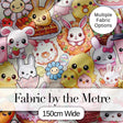 Easter Bunny Donut Basket Kawaii Pastel Cream Background Seamless Pattern Digital Print Fabric by the Metre UK Sewing Quilting Textile