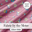 Cute Rainbow Bunny Flower Egg Pastel Kawaii Pink Background Seamless Pattern Digital Print Fabric by the Metre UK
