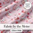 Cute Strawberry Bunny Cake Dessert Blush Background Seamless Pattern Digital Print Fabric by the Metre UK Sewing Quilting Textile