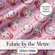 Cute Bunny Donut Dessert Kawaii Pinky Background Seamless Pattern Digital Print Fabric by the Metre UK Sewing Quilting Textile