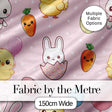 Cute Easter Bunny Chick Carrot Egg Blush Polka Dot Seamless Pattern Digital Print Fabric by the Metre UK Sewing Quilting Textile