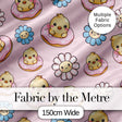 Kawaii Chick Sitting on Donut with Flowers Seamless Pattern Blush Background Digital Print Fabric by the Metre UK Sewing Quilting Textile