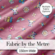 Cute Rainbow Bunny Flower Easter Egg Seamless Pattern Pink Background Digital Print Fabric by the Metre UK Sewing Quilting Textile