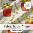 Cute Kawaii French Fries Cream Background Seamless Pattern Digital Print Fabric by the Metre UK Sewing Quilting Textile