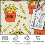Cute Kawaii French Fries Cream Background Seamless Pattern Digital Print Fabric by the Metre UK Sewing Quilting Textile
