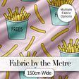 Cute French Fries Seamless Pattern Pink Background Digital Print Fabric by the Metre UK Sewing Quilting Textile