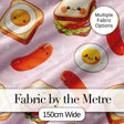 Breakfast Food Eggs Sausage Sandwich Seamless Pattern Light Pink Background Digital Print Fabric by the Metre UK Sewing Quilting Textile