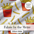 Cute Simple French Fries Pattern Minimal Seamless Food Design White Background Digital Print Fabric by the Metre UK Sewing Quilting Textile