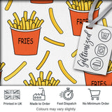 Cute Simple French Fries Pattern Minimal Seamless Food Design White Background Digital Print Fabric by the Metre UK Sewing Quilting Textile