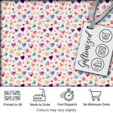 Watercolor Pastel Hearts Love Pattern Soft Romantic Seamless Pattern Digital Print Fabric by the Metre UK Sewing Quilting Textile