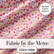Watercolor Pink Red Hearts Love Romantic Seamless Pattern Digital Print Fabric by the Metre UK Sewing Quilting Textile