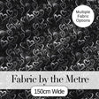Elegant Black White Swirl Hearts Decorative Seamless Pattern Digital Print Fabric by the Metre UK Sewing Quilting Textile