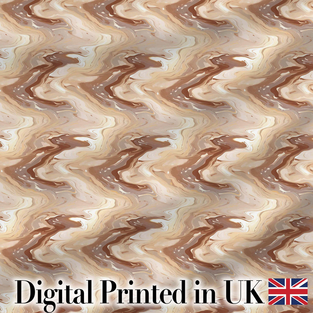Neutral Beige Marble Fluid Abstract Swirl Seamless Pattern Digital Print Fabric by the Metre UK Sewing Quilting Textile