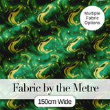 Green Yellow Fluid Marble Abstract Swirl Seamless Pattern Digital Print Fabric by the Metre UK Sewing Quilting Textile