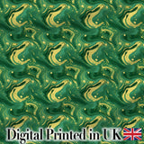 Green Yellow Fluid Marble Abstract Swirl Seamless Pattern Digital Print Fabric by the Metre UK Sewing Quilting Textile