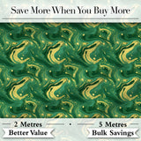 Green Yellow Fluid Marble Abstract Swirl Seamless Pattern Digital Print Fabric by the Metre UK Sewing Quilting Textile