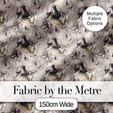 Neutral Beige Black Fluid Marble Abstract Swirl Seamless Pattern Digital Print Fabric by the Metre UK Sewing Quilting Textile