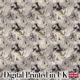 Neutral Beige Black Fluid Marble Abstract Swirl Seamless Pattern Digital Print Fabric by the Metre UK Sewing Quilting Textile